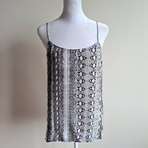 New Women Equipment Femme Snakeskin Print 100% Silk Tank Top Size S